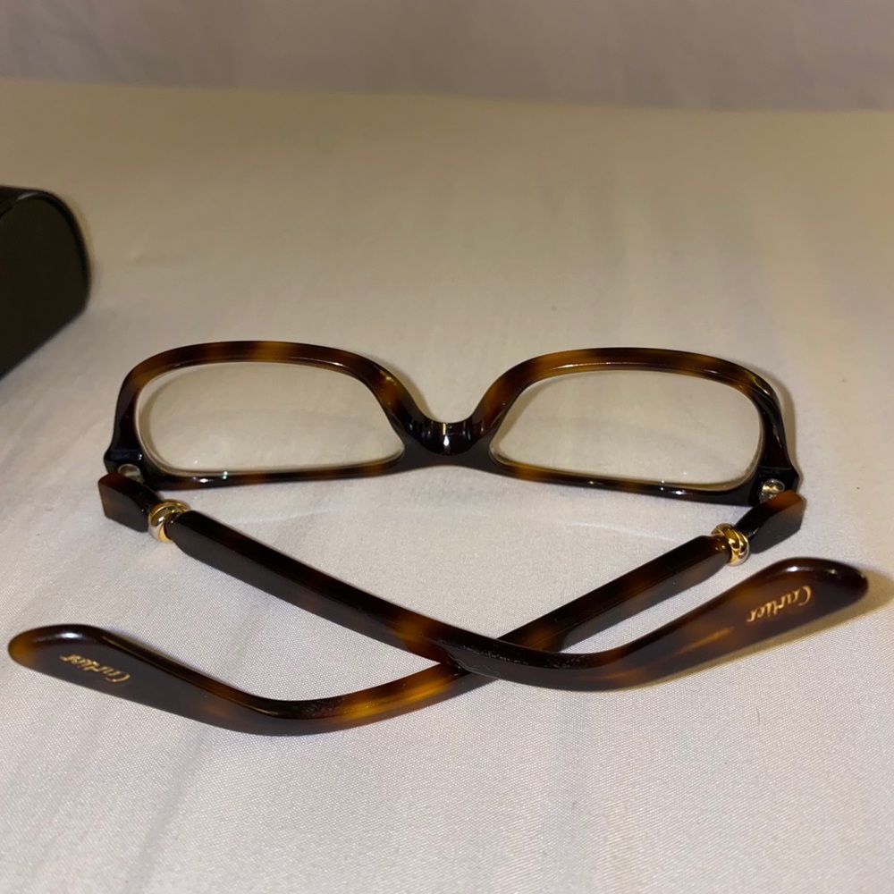 Cartier tortoise and gold trinity glasses and case